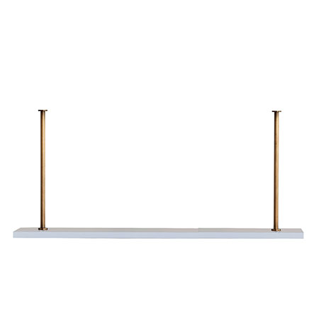 Marais Additional Shelf White/aged Brass Kit 48"W