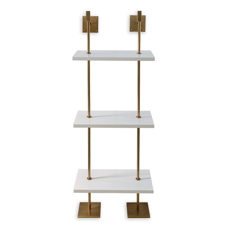 Marais 3-tier White/aged Brass Shelf 24"W