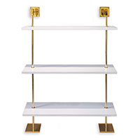 Marais 3-tier White/gold Shelf 48"W