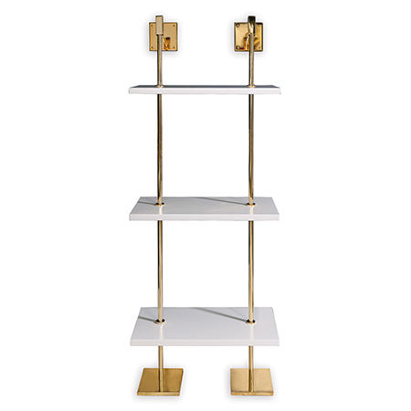 Marais 3-tier White/gold Shelf 24"W