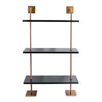 Arnold 3 Tier Black/aged Brass Shelf 36"W