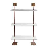 Arnold 3-tier White/aged Brass Shelf 36"W