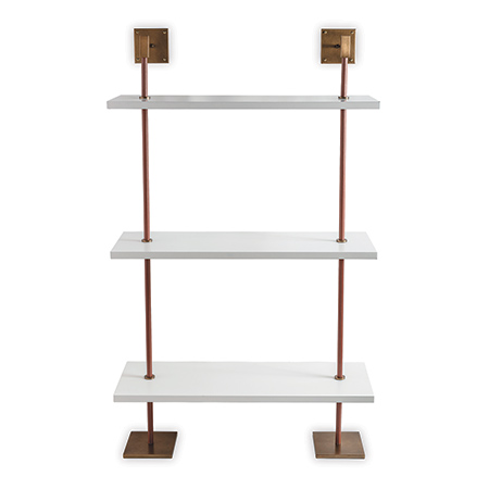 Arnold 3-tier White/aged Brass Shelf 36"W