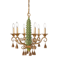 Oh, Pagoda Green Chandelier