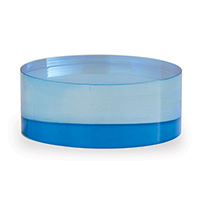 Blue Lucite Round Stand 5" X 2"H Set/2