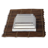 Clear Lucite Square Stand 6" (set Of 2)