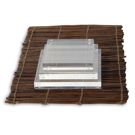 Clear Lucite Square Stand 7" (set Of 2)
