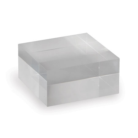 Clear Lucite Square Stand 4"X2" (set Of 2)