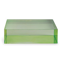 Green Lucite Square Stand 7" X 7" X 2"H Set/2