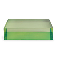 Green Lucite Square Stand 8" X 8" X 2"H Set/2