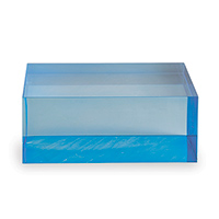 Blue Lucite Square Stand 5" X 5" X 2"H Set/2