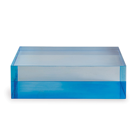 Blue Lucite Square Stand 7" X7" X 2"H Set/2