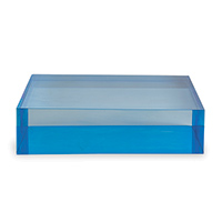 Blue Lucite Square Stand 8" X 8" X 2"H Set/2
