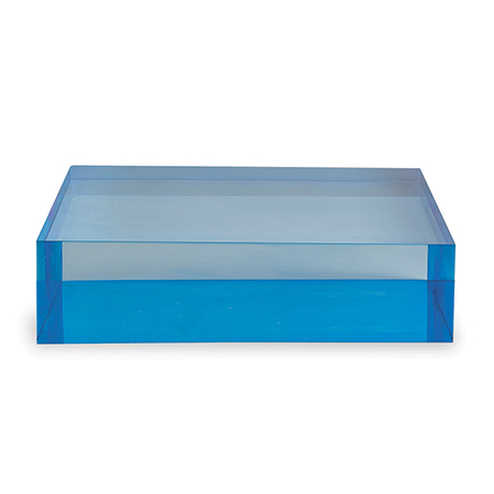 Blue Lucite Square Stand 8" X 8" X 2"H Set/2