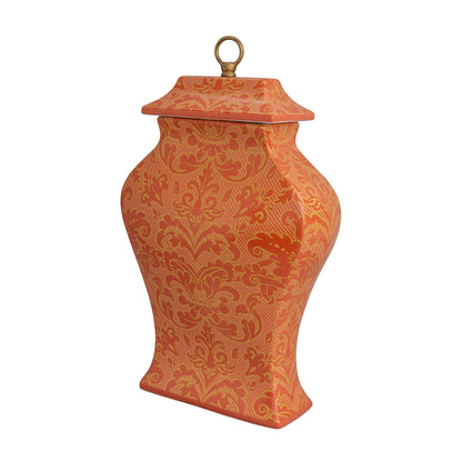 Richmond Damask Coral Jar