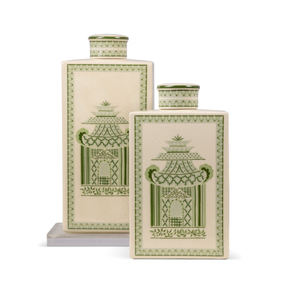 Pagoda Garden Green Large Jar