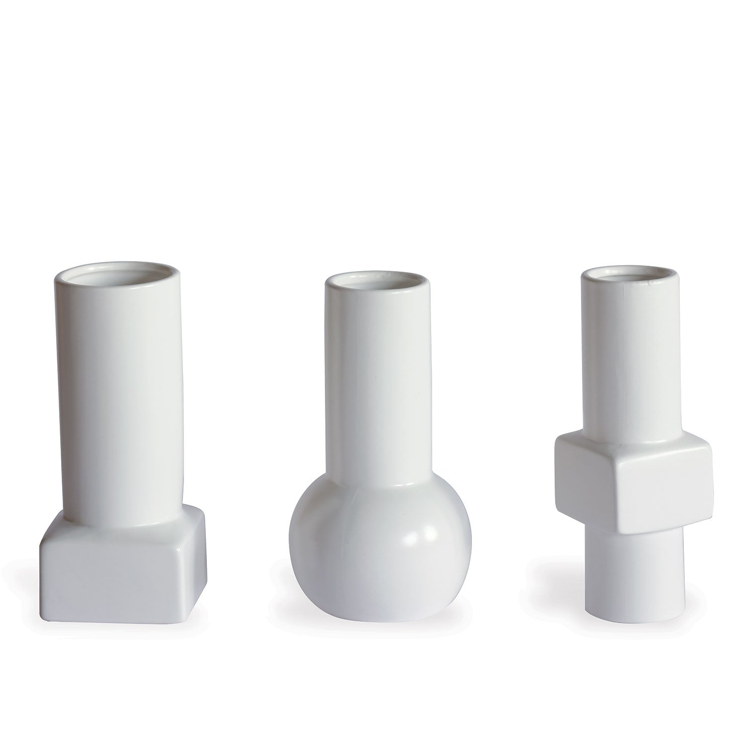 Deco White Vases (set of 3)