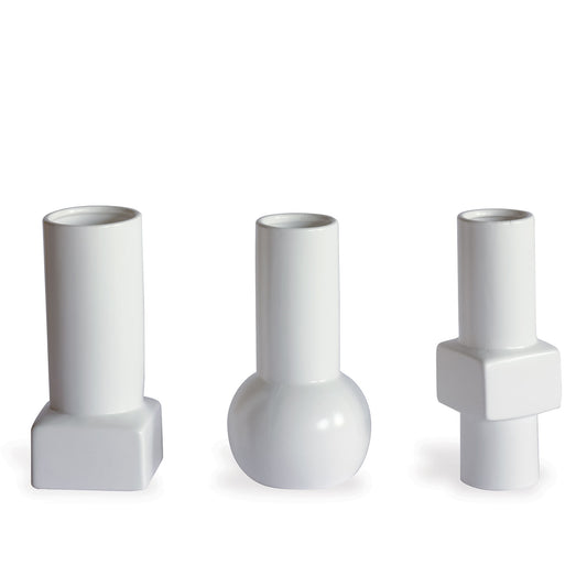 Deco White Vases (set of 3)