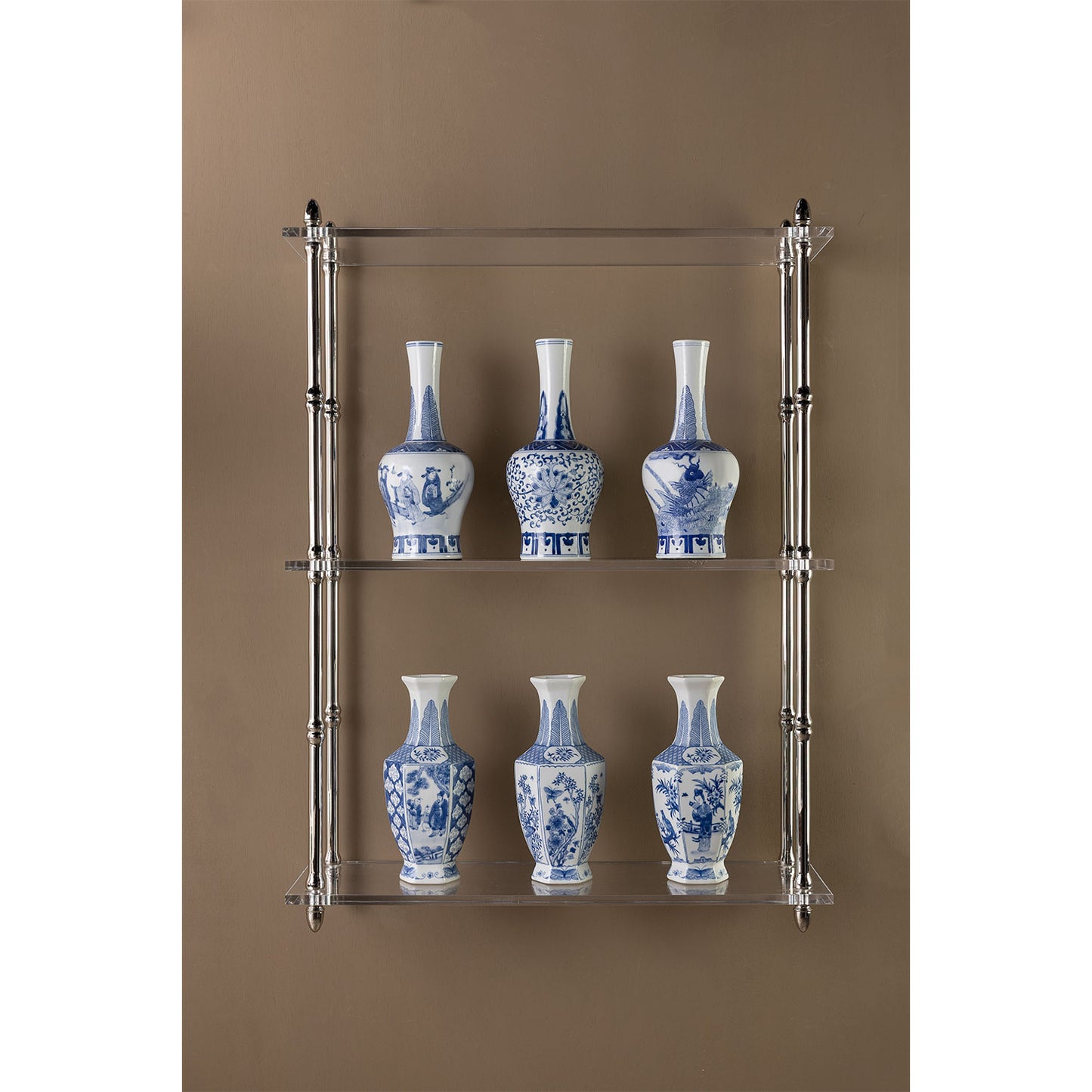 Garden of Blue Hex Vases Set/3