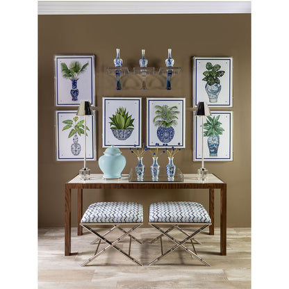 Garden of Blue Round Vases Set/3