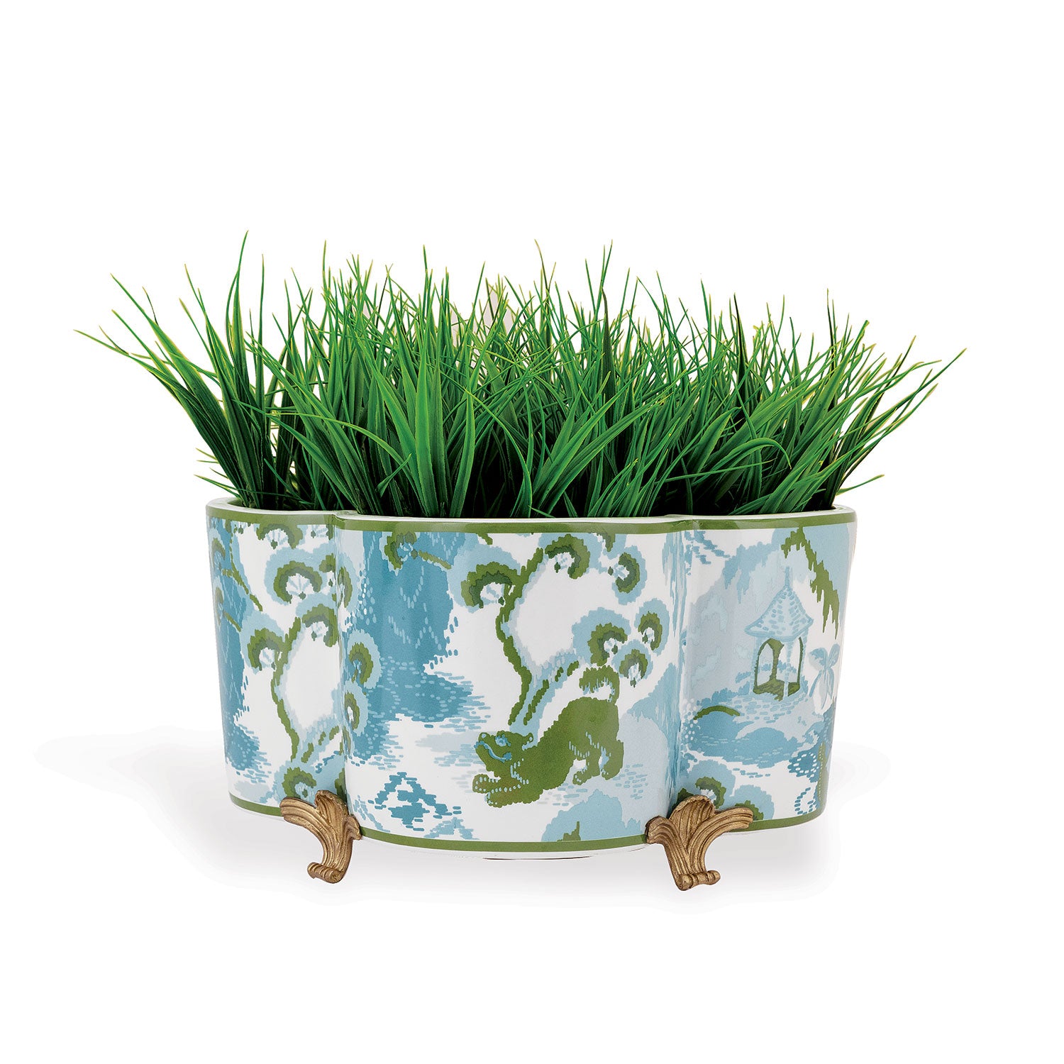 Canton Celadon Quatrefoil Planter