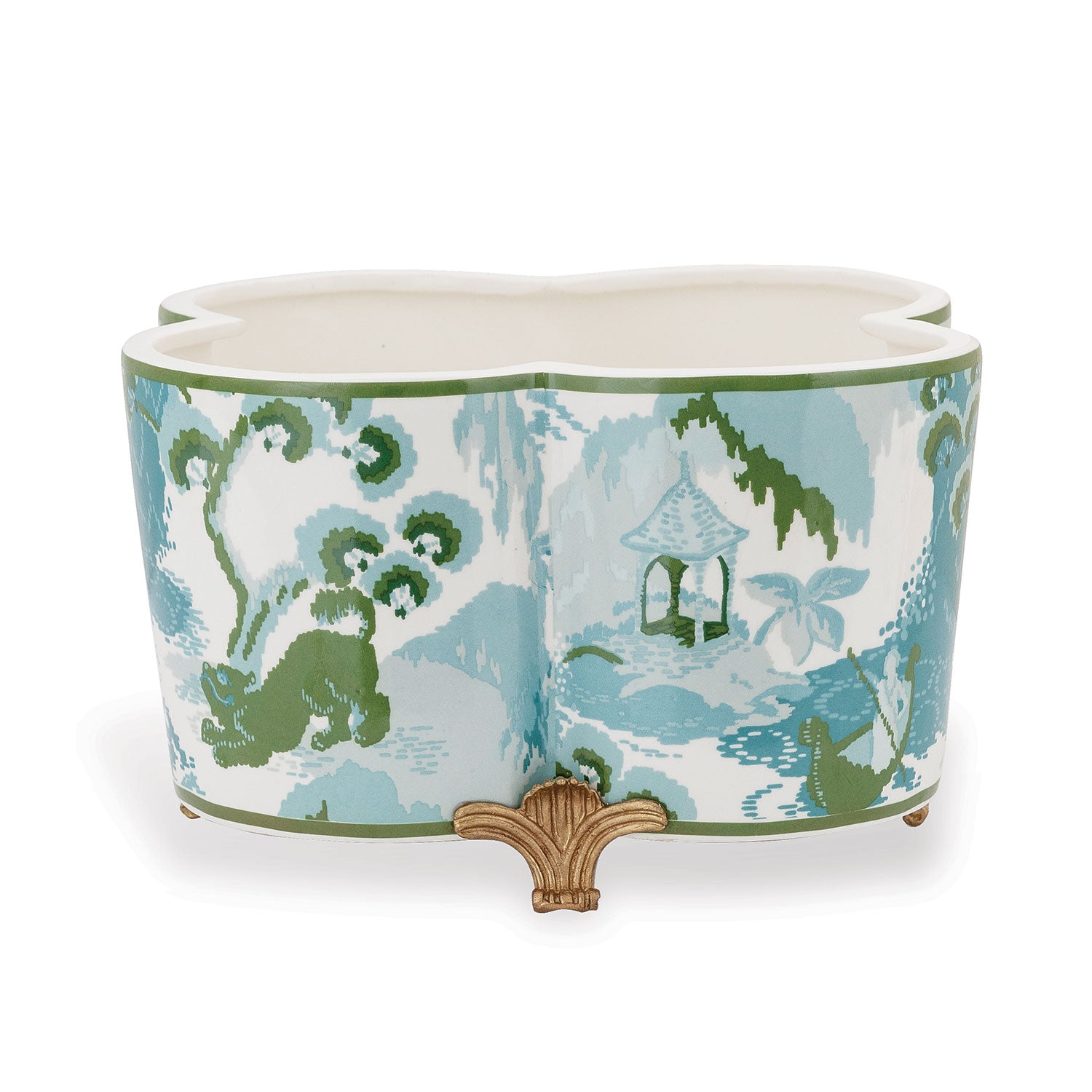 【lintu様お取り置き】 (ルーテボ)★フラワーガール★Kersti Canton Celadon Quatrefoil Planter – Port 68