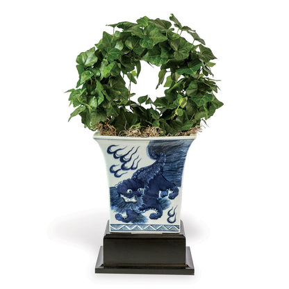 Chow Blue Square Planter with Stand