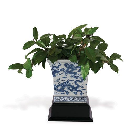 Dragon Blue Square Planter with Stand