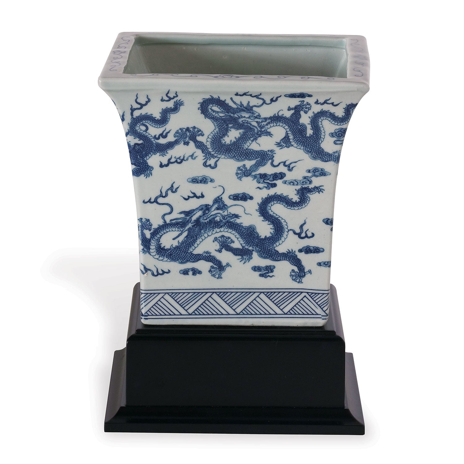 Dragon Blue Square Planter with Stand