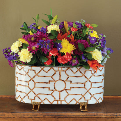 Baldwin White Oval Planter
