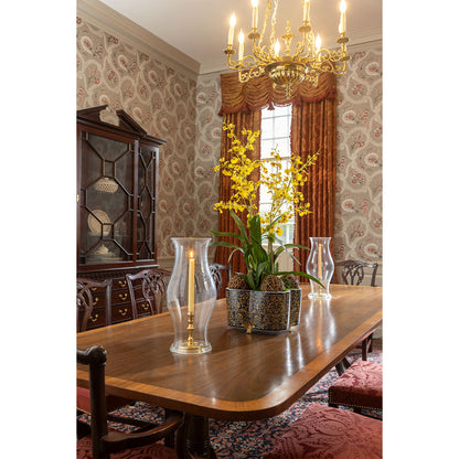 Richmond Damask Indigo Quatrefoil Planter