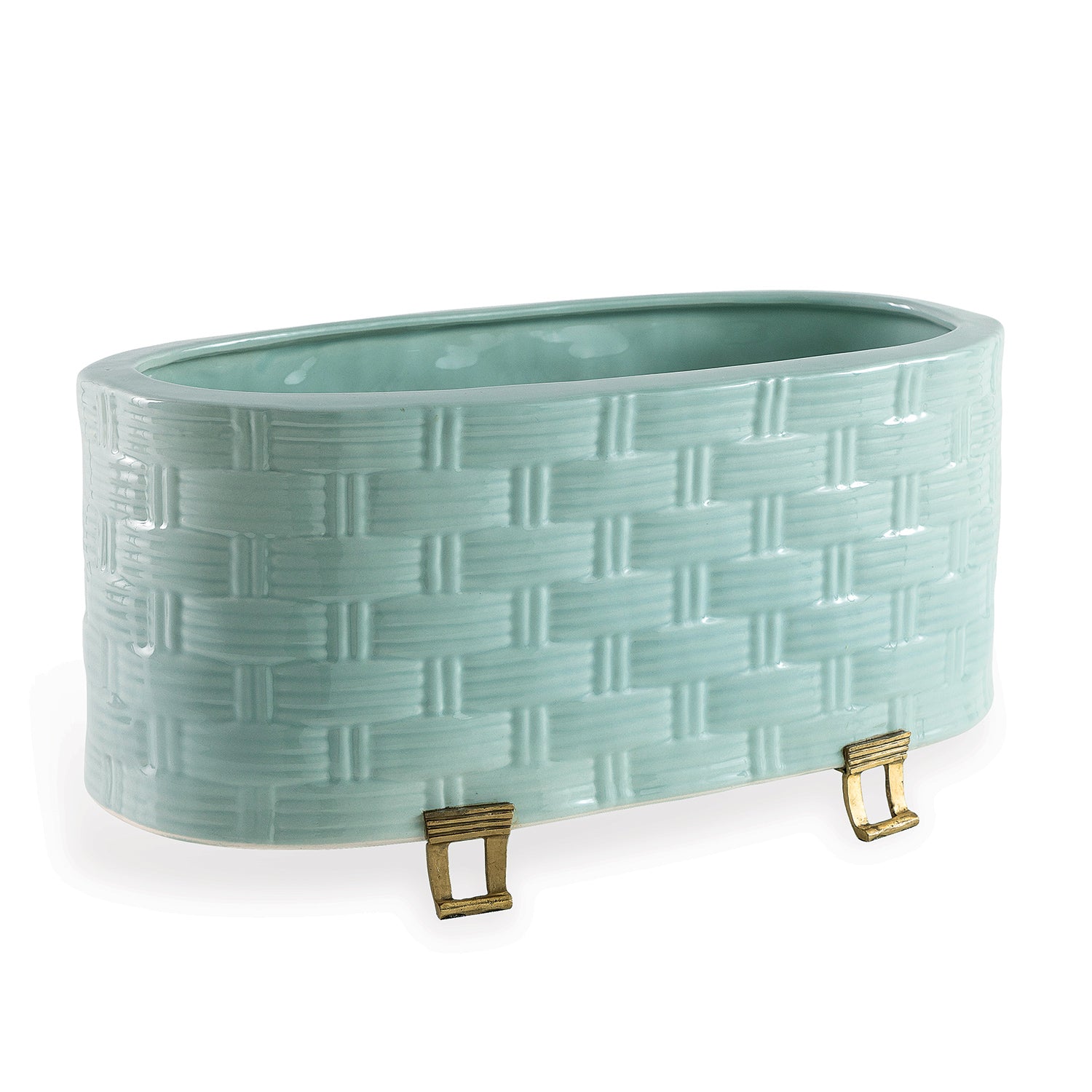 Sanibel Celadon Oval Planter
