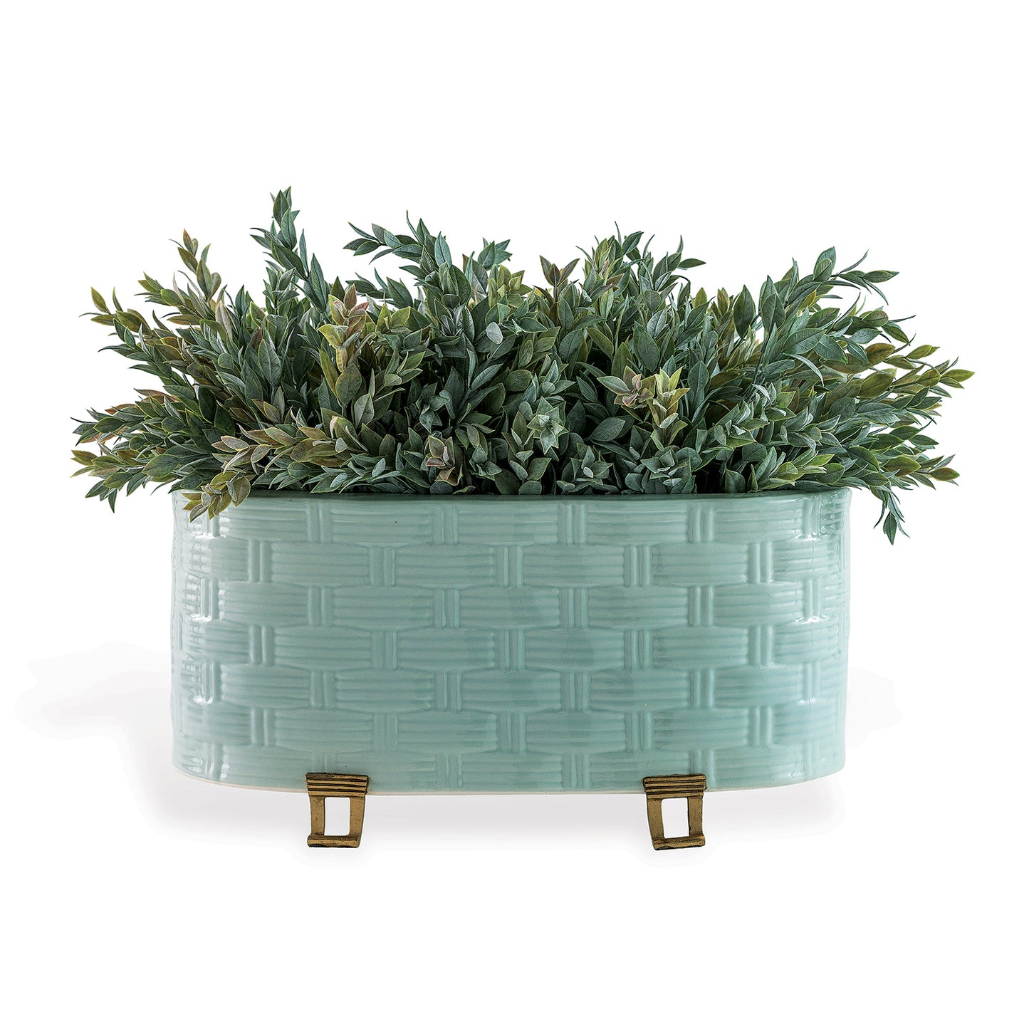 Sanibel Celadon Oval Planter