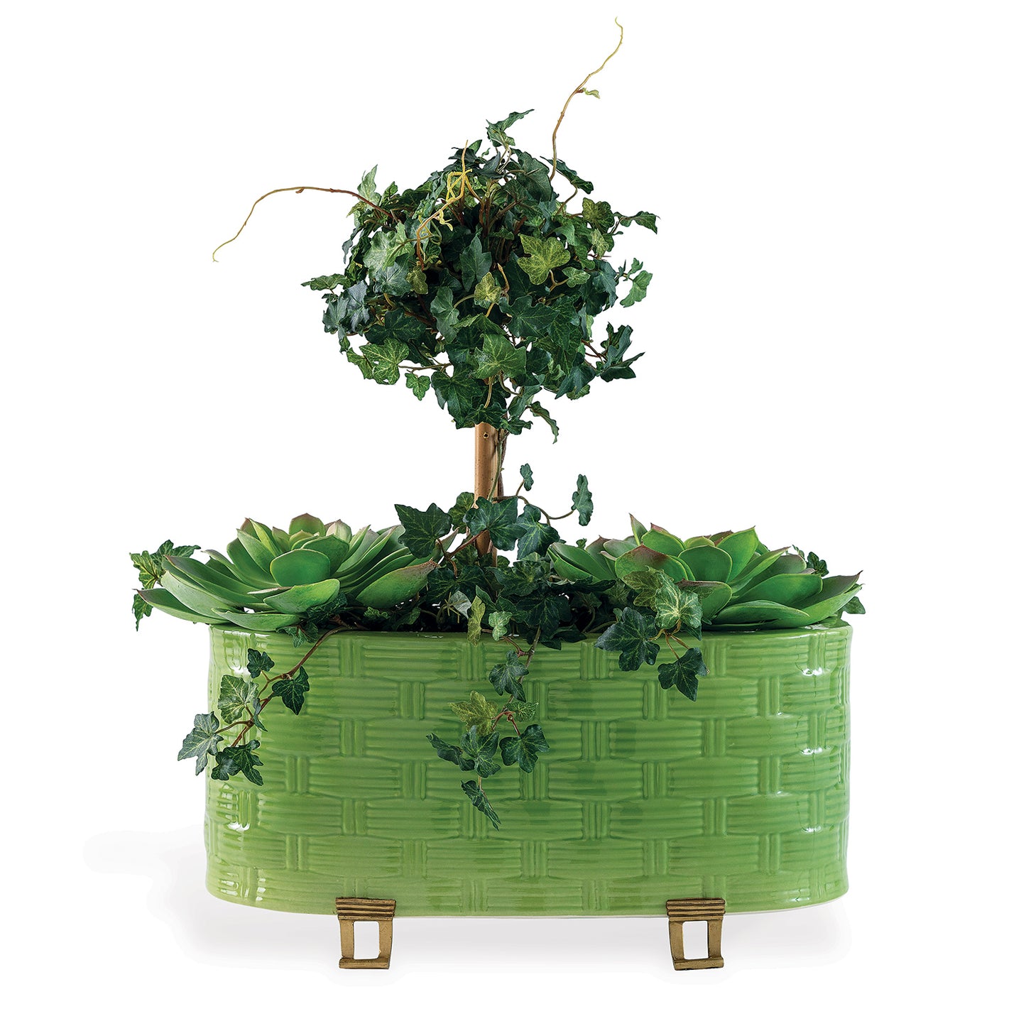 Sanibel Green Oval Planter
