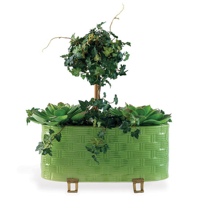 Sanibel Green Oval Planter