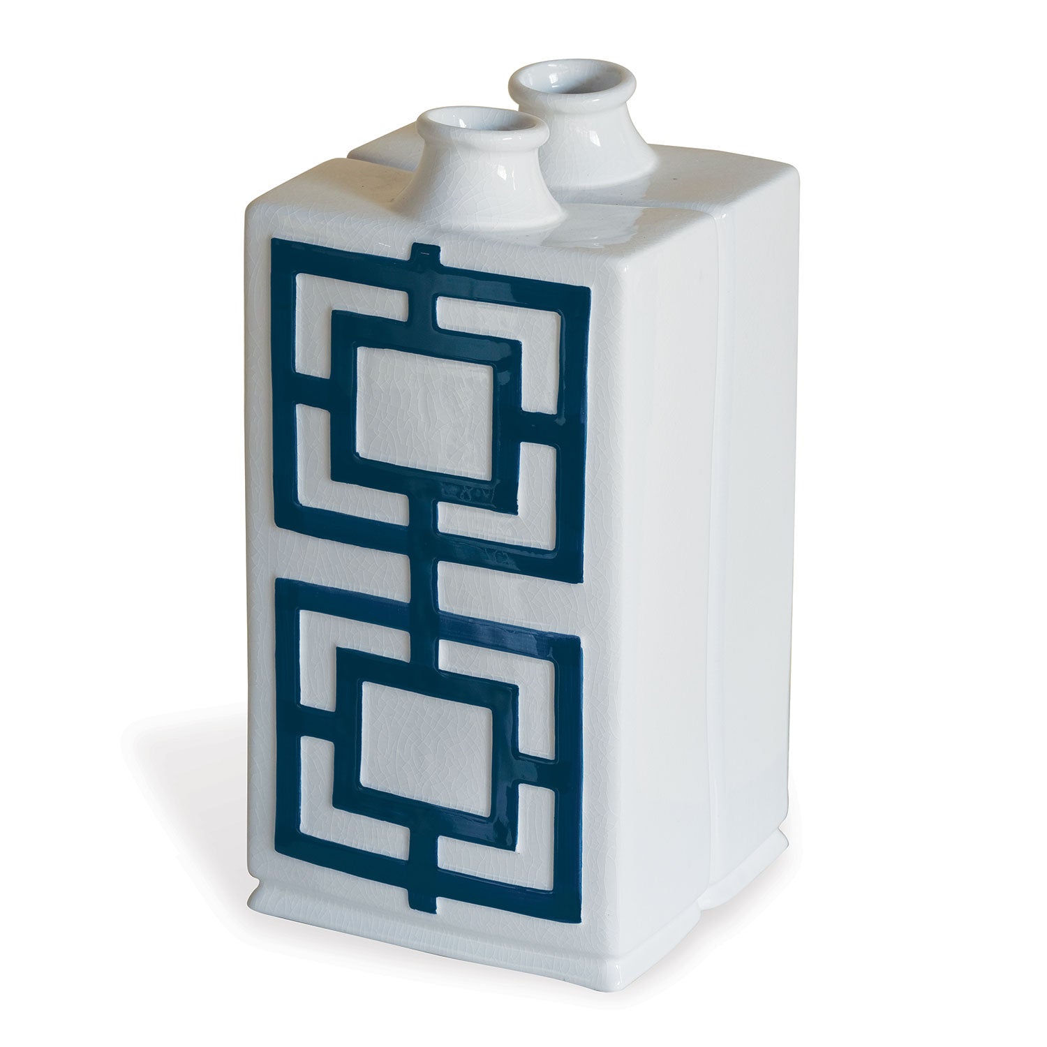 Square Key Blue Vase