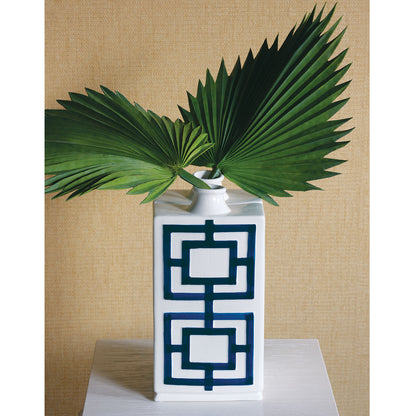 Square Key Blue Vase