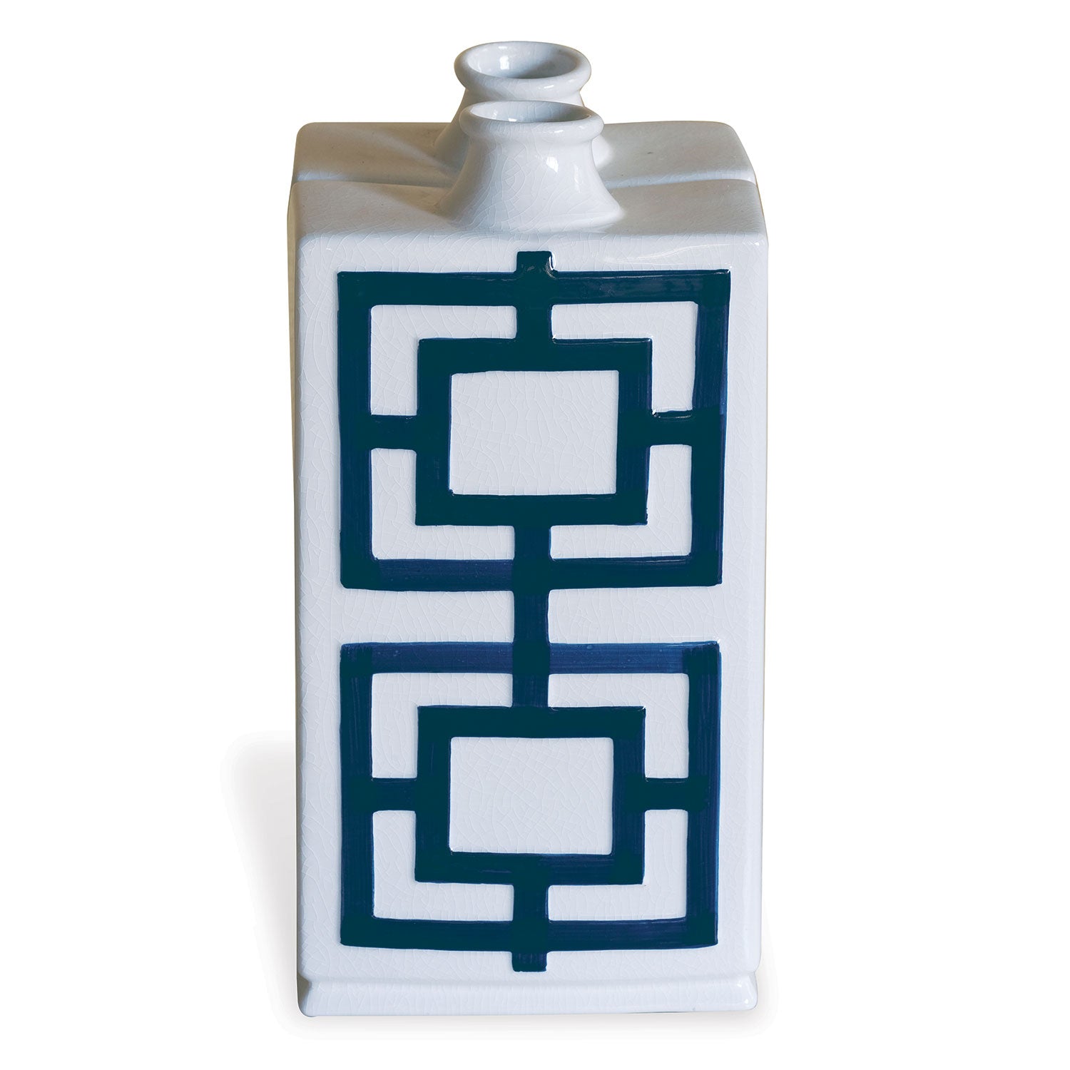Square Key Blue Vase