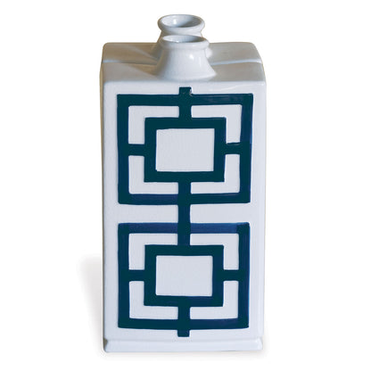 Square Key Blue Vase