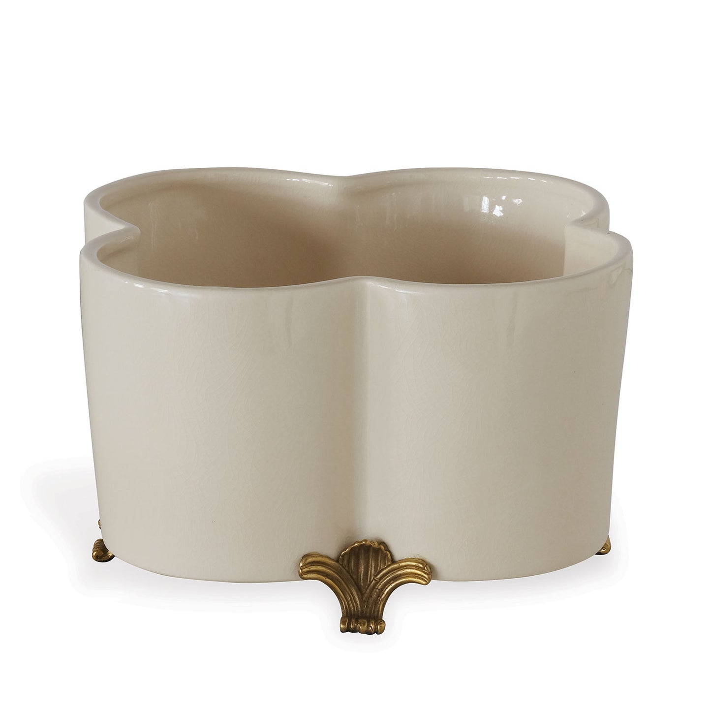 Cream Quatrefoil Planter