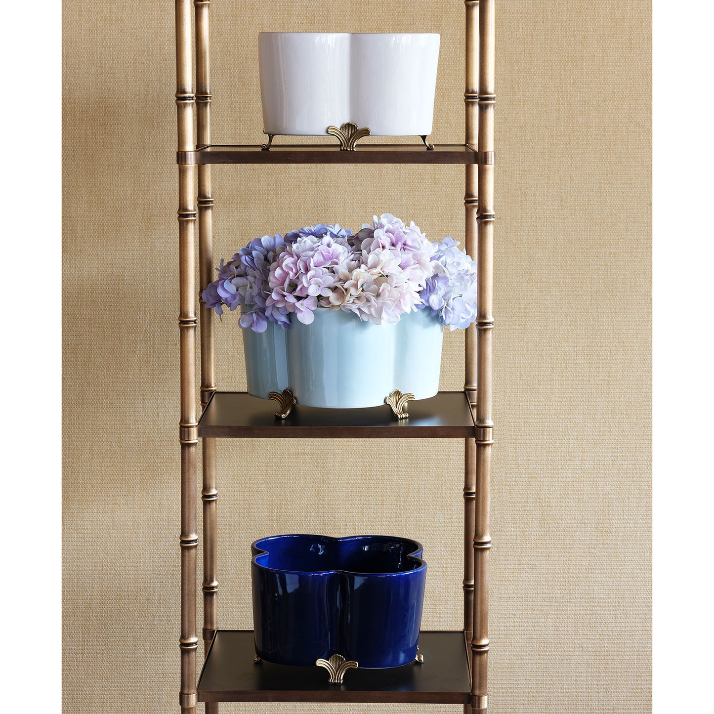 Celadon Quatrefoil Planter