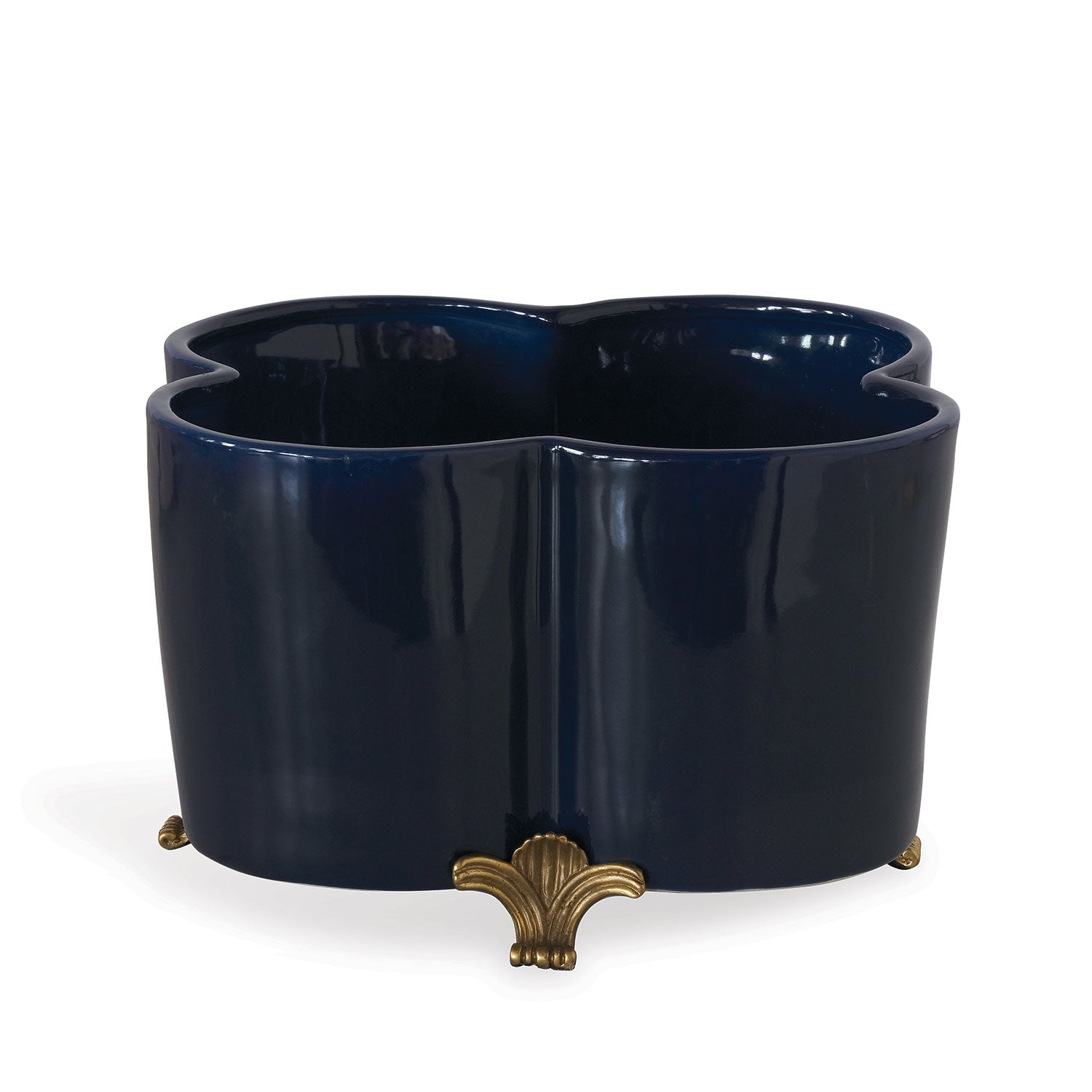 Navy Quatrefoil Planter