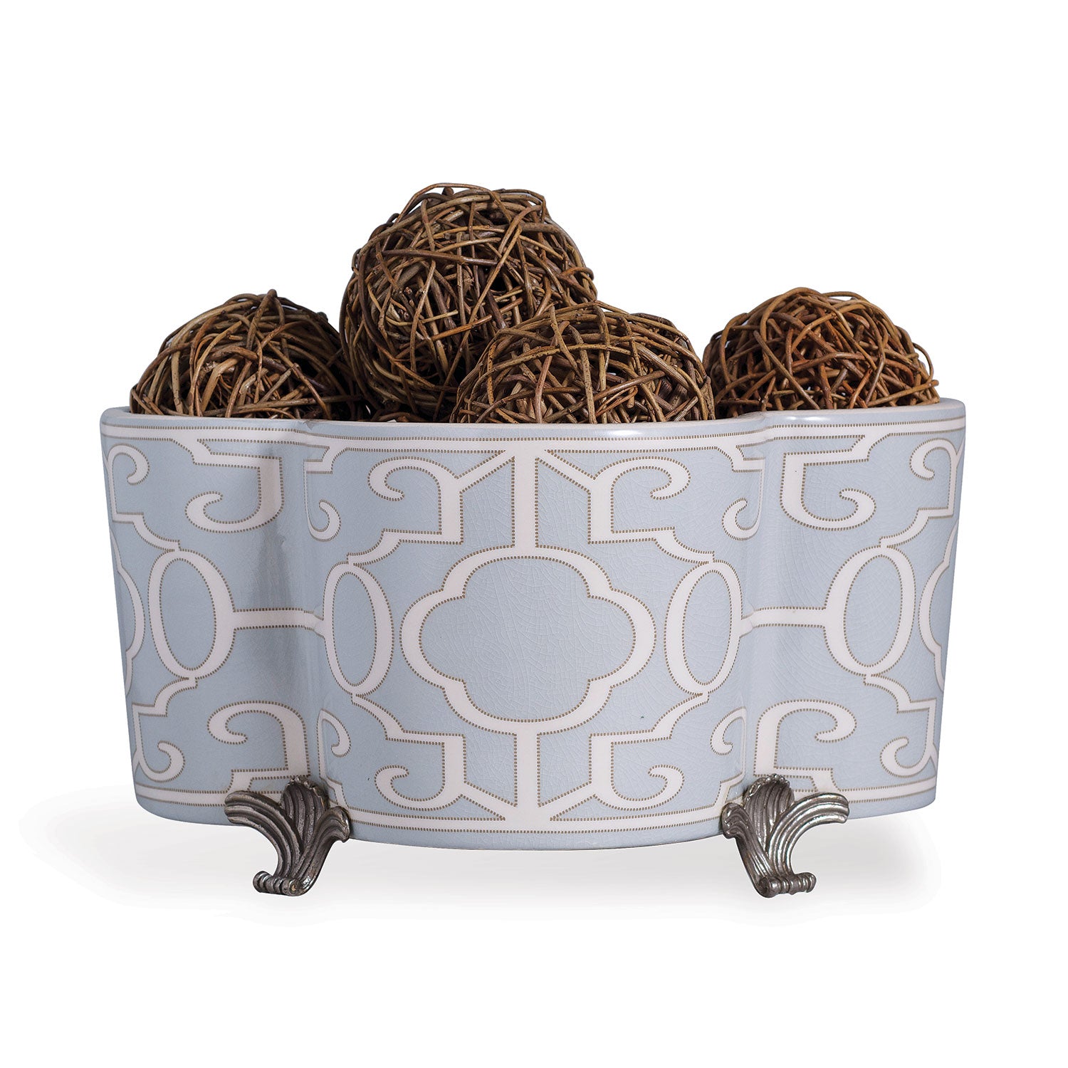Ming Fretwork Quatrefoil Planter