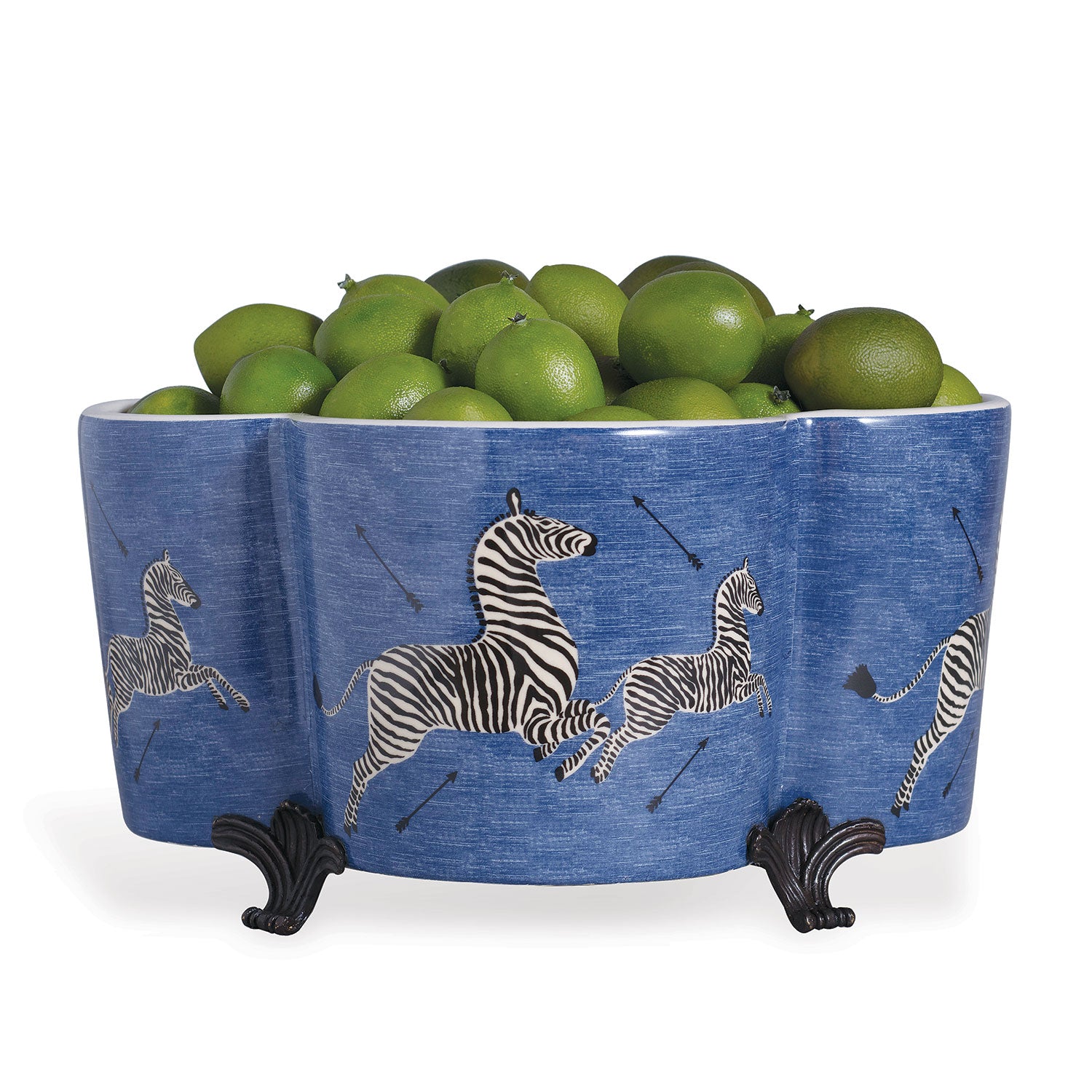 Zebra Blue Quatrefoil Planter