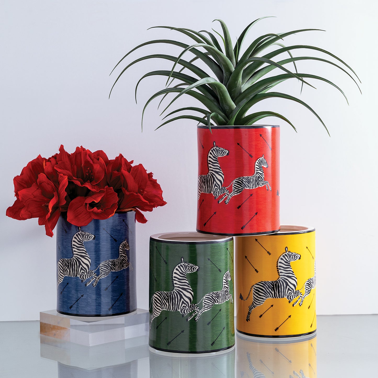 Zebra Blue Ice Bucket