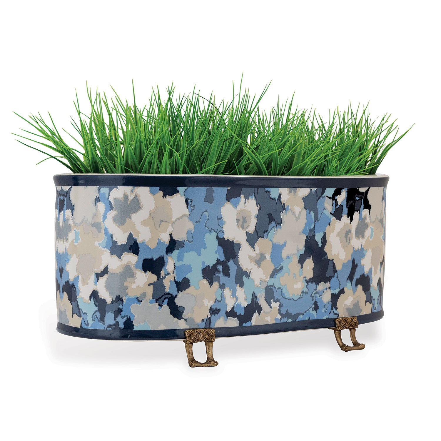 Rousham Blue Oval Planter