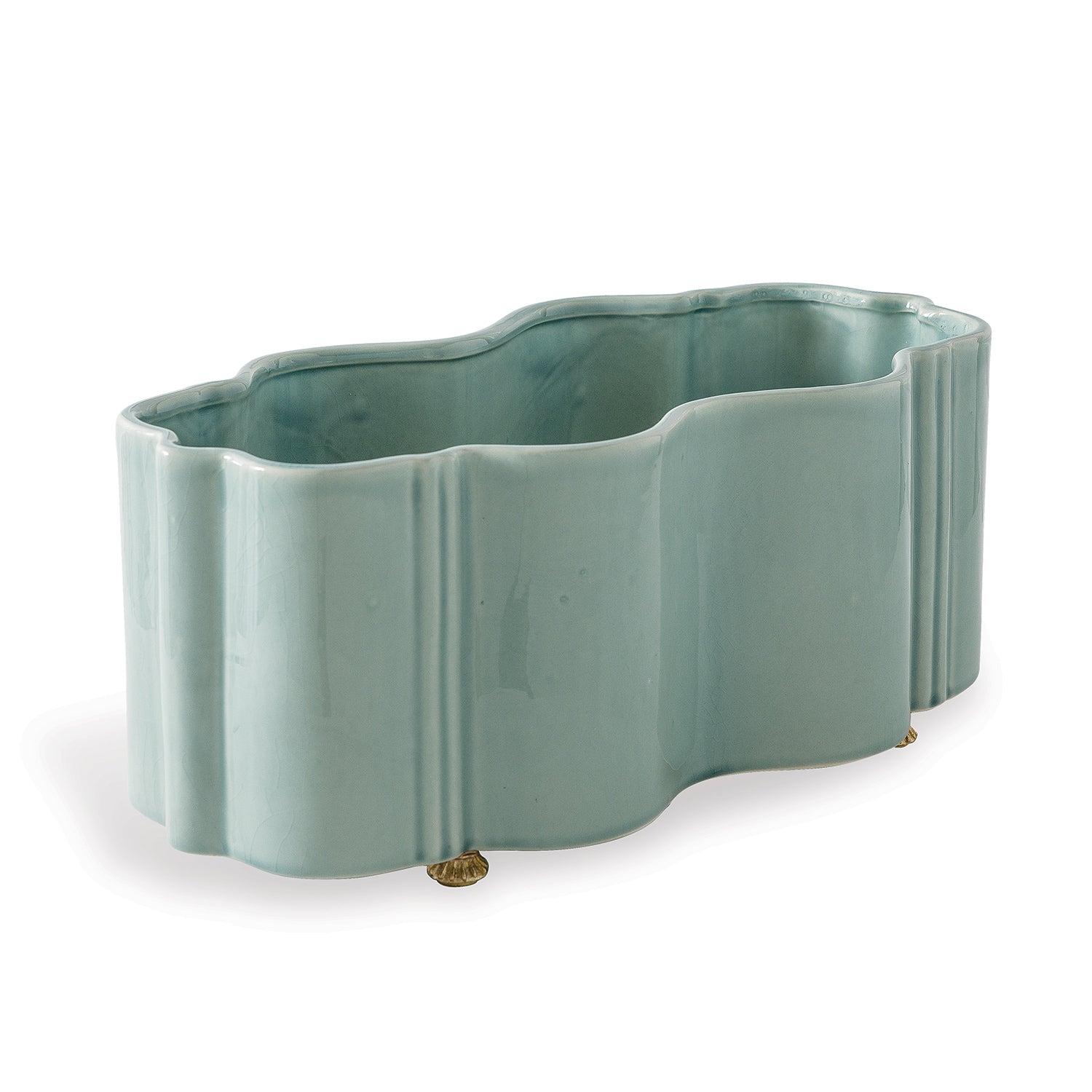 Tuscan Celadon Scallop Planter