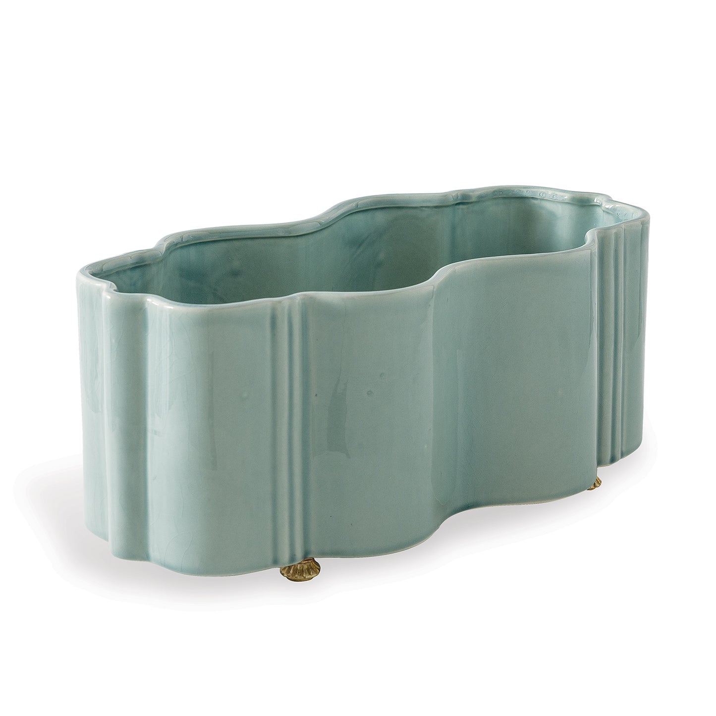 Tuscan Celadon Scallop Planter