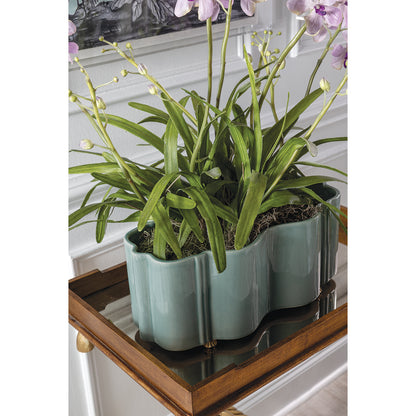 Tuscan Celadon Scallop Planter