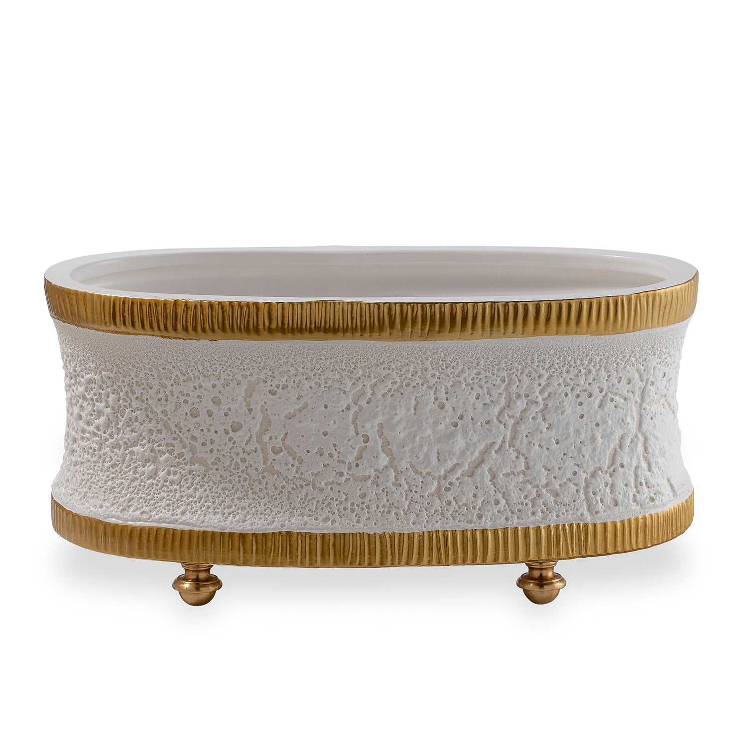 Bruner Cream Oval Planter